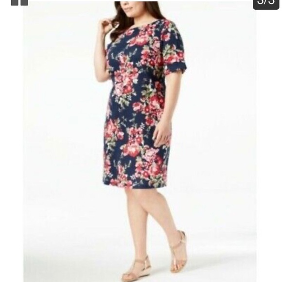 Karen Scott Intrepid Blue Floral Shift Dress NWT - Picture 5 of 8